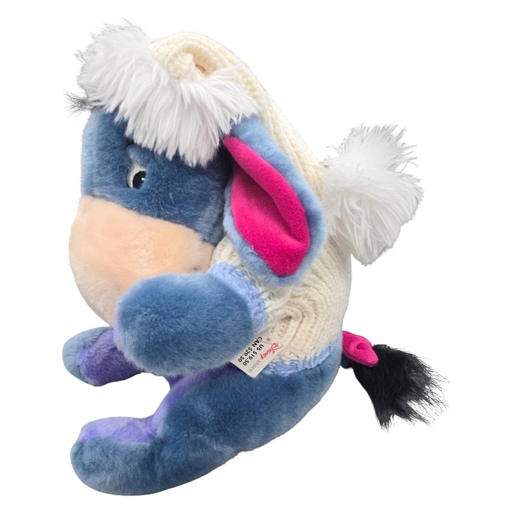 Disney Store Winnie The Pooh Eeyore 12" Winter Sweater Core Snowflake Plush Toy